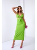 Rochie de vara cu decolteu legat, lime inchis 110525 - Magazin online - Boutique